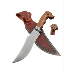 Köpekbaşlı Kamp ve Avcı Bıçağı (28cm)-(İsviçre Çakısı Hediyeli)
