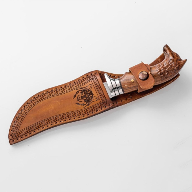 Kurtbaşlı Yeleli Kamp ve Avcı Bıçağı(28 cm)-(İsviçre Çakısı Hediyeli)